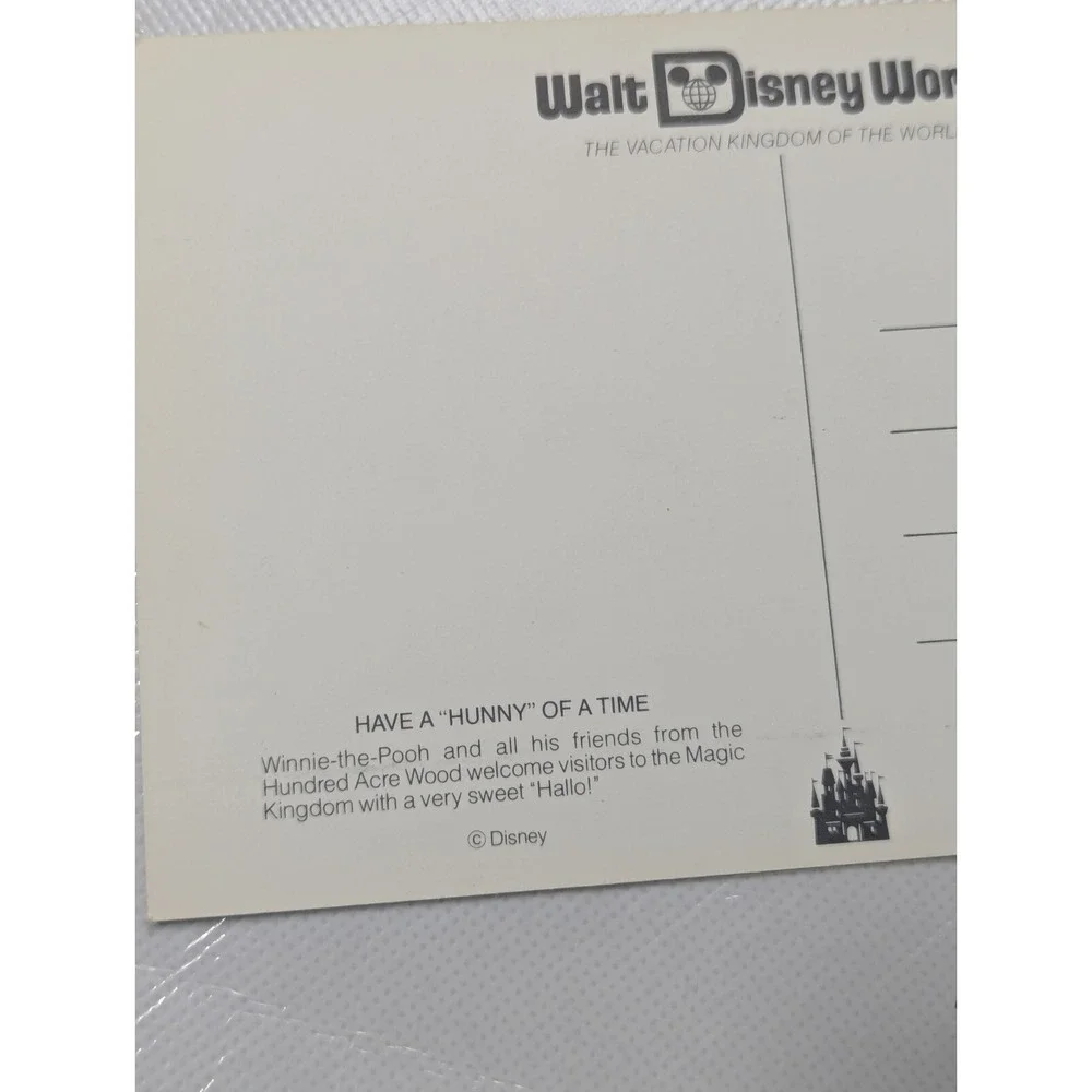 Vintage Pooh Postcard with Hunny Pot Hat, 1987 Walt Disney World,‎ 6